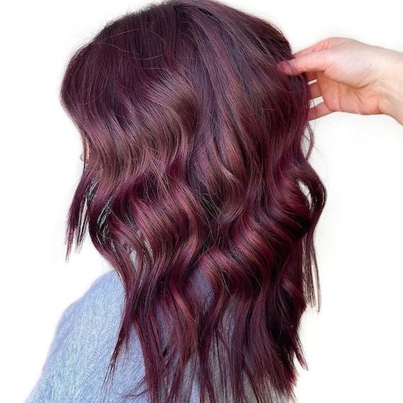 Plum Brown Base With Subtle Highlights — Classy Plum Hair Color