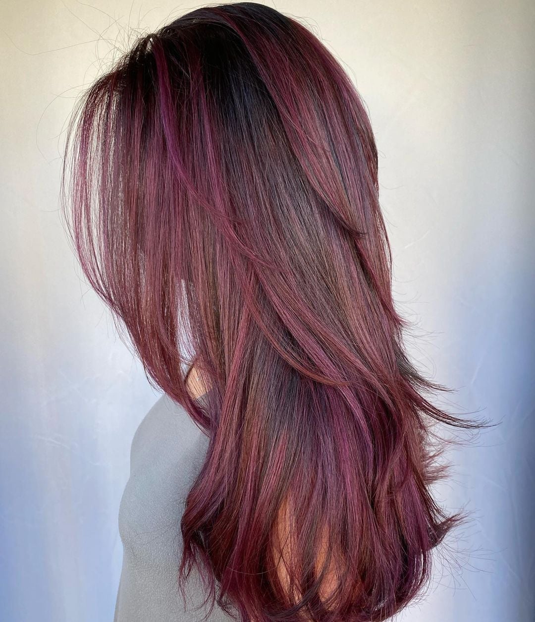 Dark Base With Plum Highlights — Classy Plum Hair Color