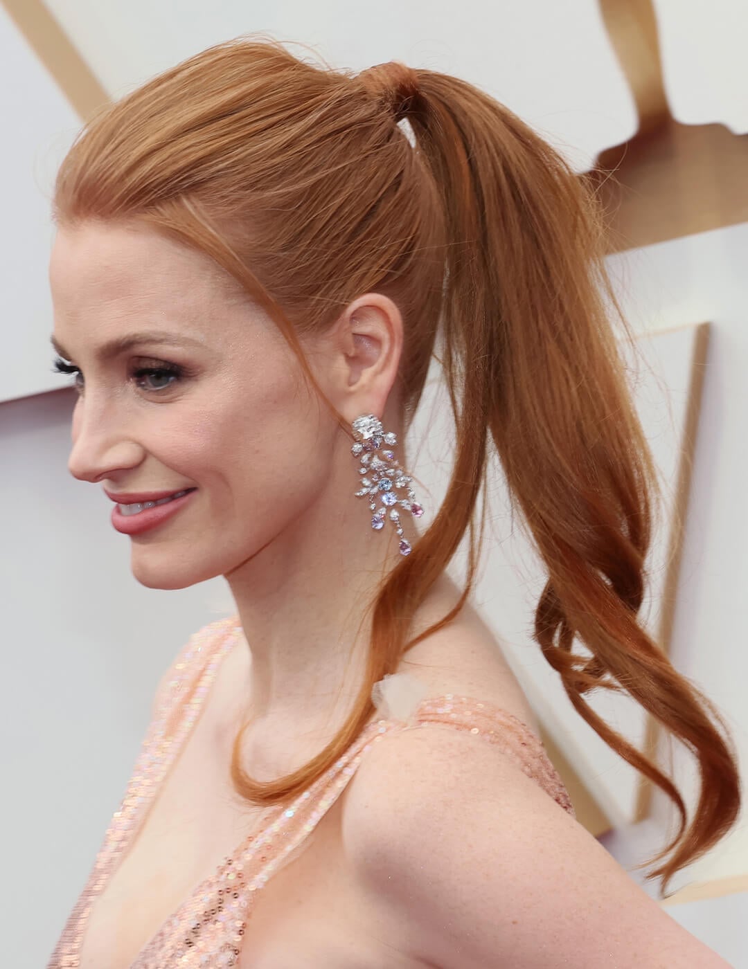 Collarbone Ponytail With Dimensional Color — Classy Ponytail with Swoop