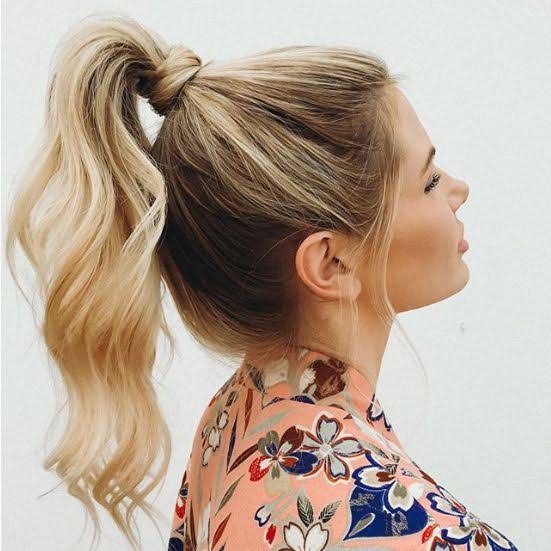 Blonde Ponytail With Subtle Side Swoop — Classy Ponytail with Swoop