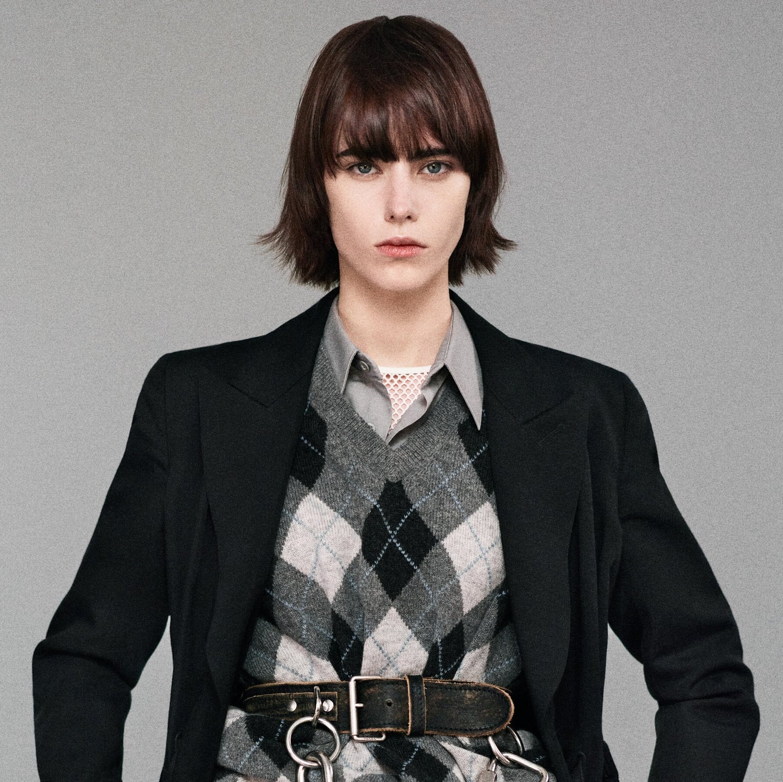 Black Blazer with Argyle Vest and Collared Shirt Black Blazer with Argyle Vest and Collared Shirt — Classy Preppy Style
