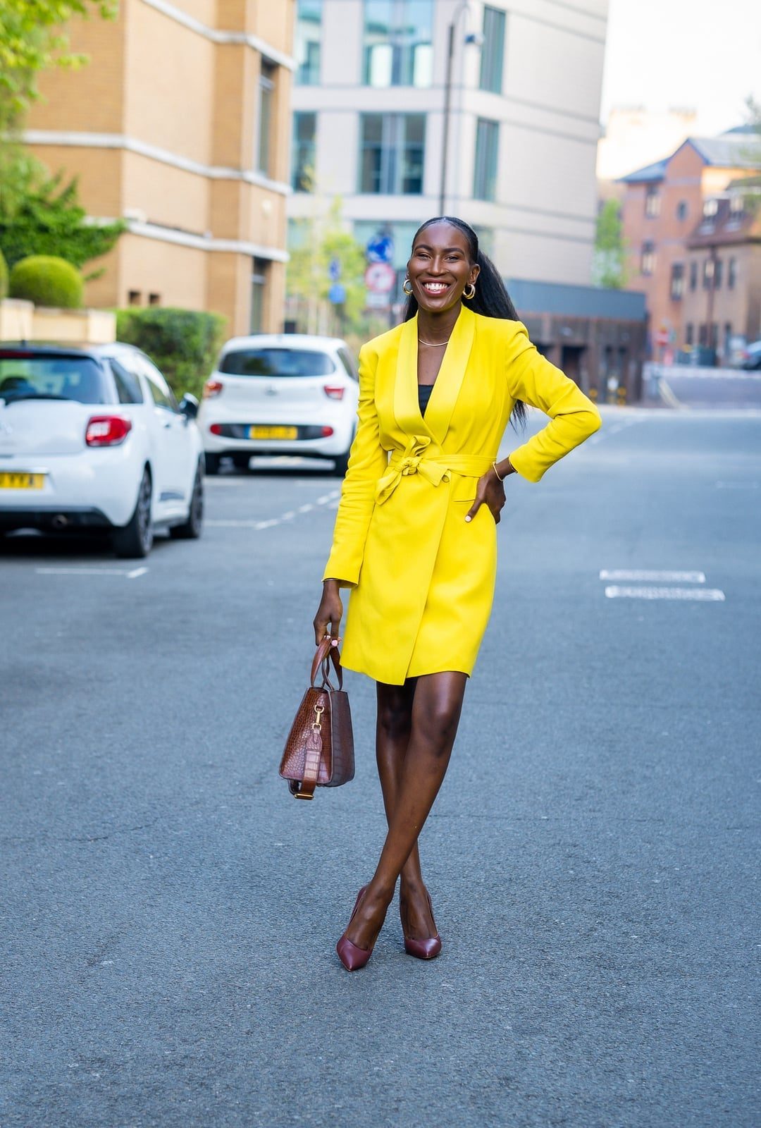 Yellow Belted Blazer Dress Yellow Belted Blazer Dress — Classy Professional Dresses