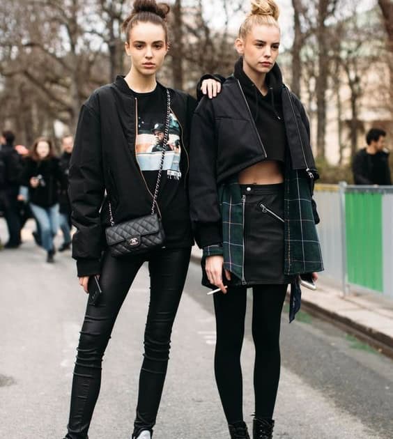 Bomber Jacket With Plaid Mini Skirt Bomber Jacket With Plaid Mini Skirt — Classy Punk Outfits