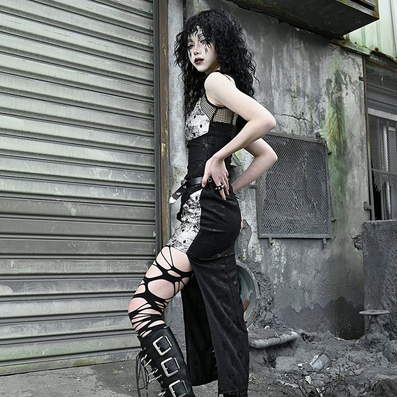 Ripped Skirt With Fishnet Details Ripped Skirt With Fishnet Details — Classy Punk Outfits