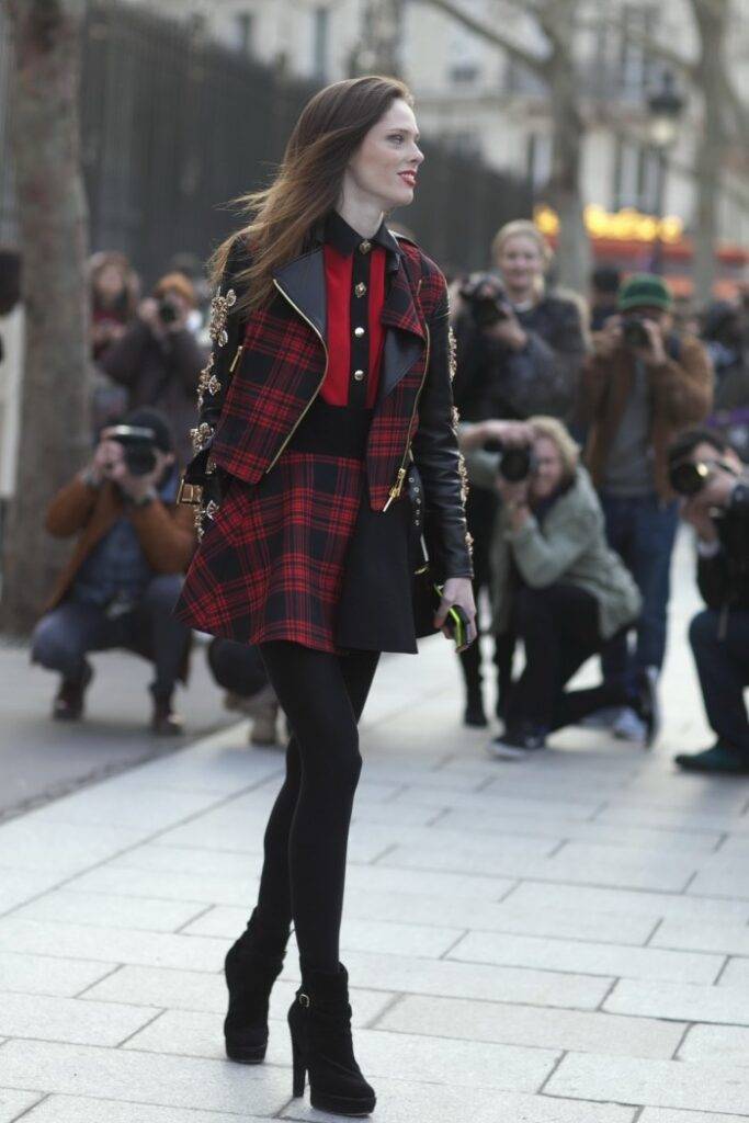 Plaid Mini Skirt With Collared Shirt Plaid Mini Skirt With Collared Shirt — Classy Punk Outfits