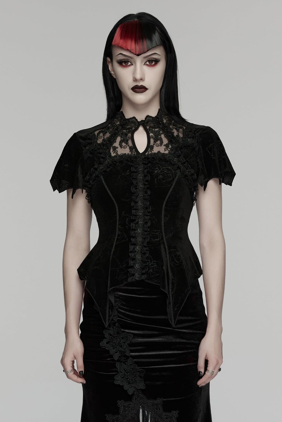 Studded Collar With Fishnet Top Studded Collar With Fishnet Top — Classy Punk Outfits
