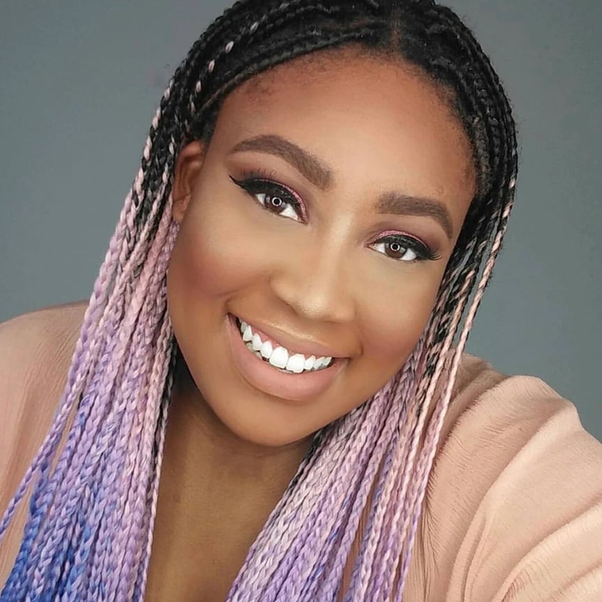 Black Base Purple Pink Ombre Box Braids — Classy Purple Braids