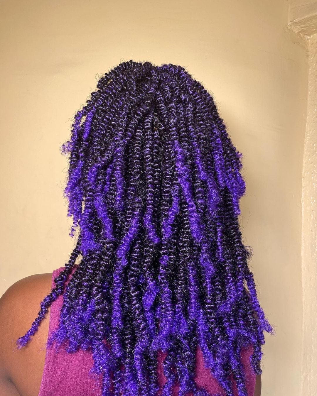 Wavy Purple And Black Twist Braids — Classy Purple Braids