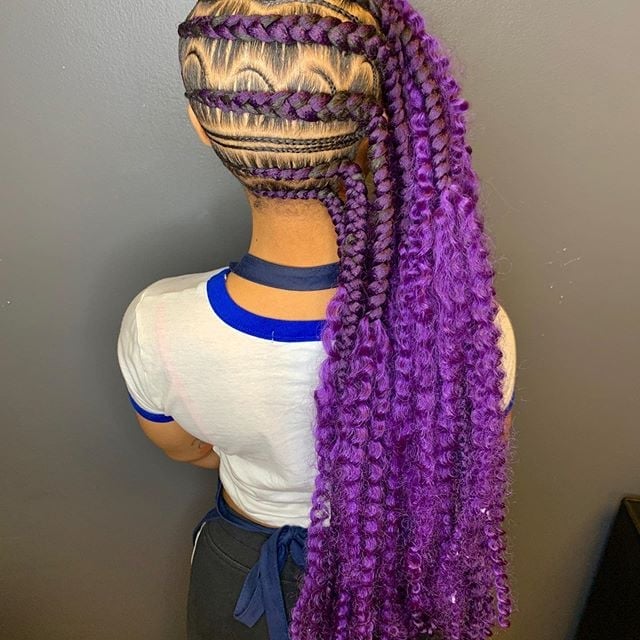 Bold Vibrant Purple Box Braids — Classy Purple Braids