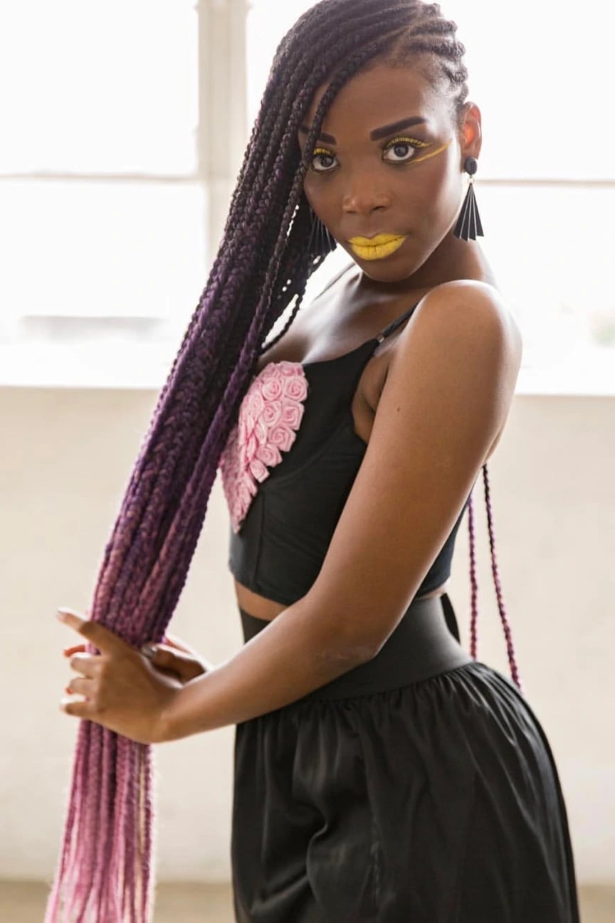 Purple Ombre Box Braids — Classy Purple Braids