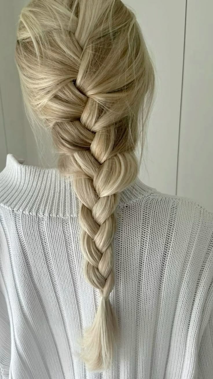 Voluminous Ash Blonde Three-Strand Braid Voluminous Ash Blonde Three-Strand Braid — Classy Quick Braids Hairstyle