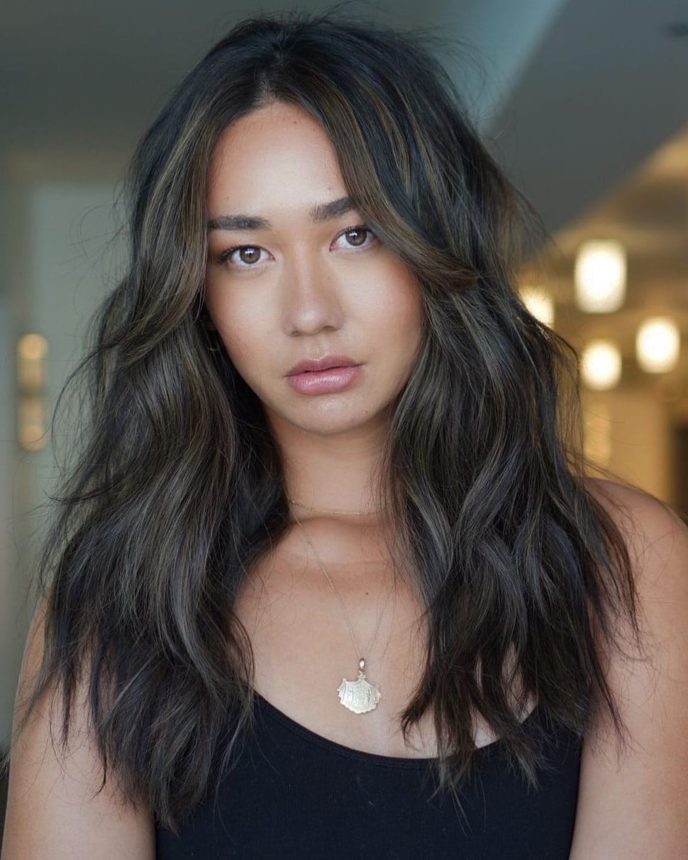 Collarbone Dark Brown With Ash Blonde Highlights — Classy Rachel Haircuts