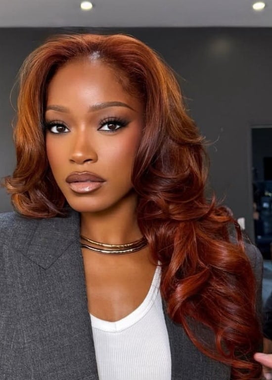 Shoulder-Length Red Balayage With Copper Undertones Shoulder-Length Red Balayage With Copper Undertones — Classy Red Balayage