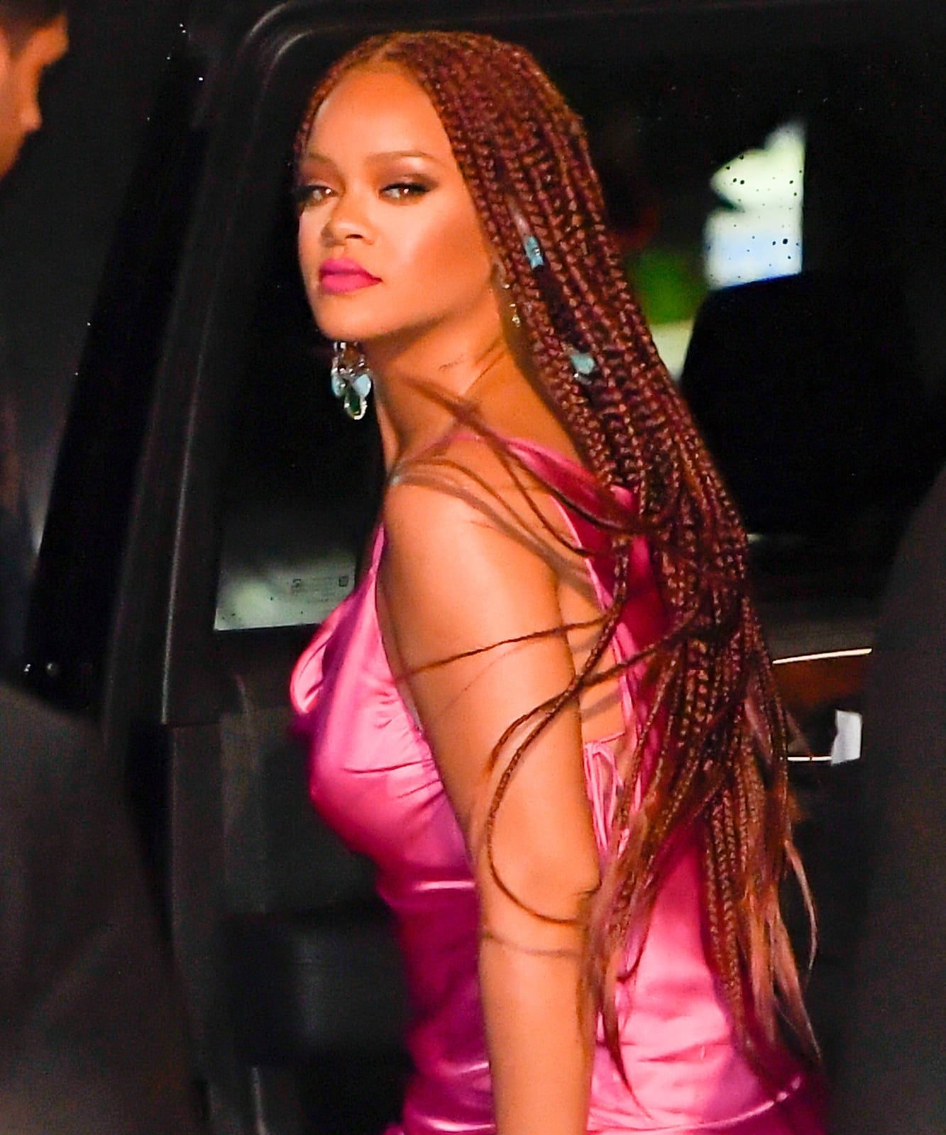 Vibrant Red Box Braids With Blue Beads Vibrant Red Box Braids With Blue Beads — Classy Red Braids