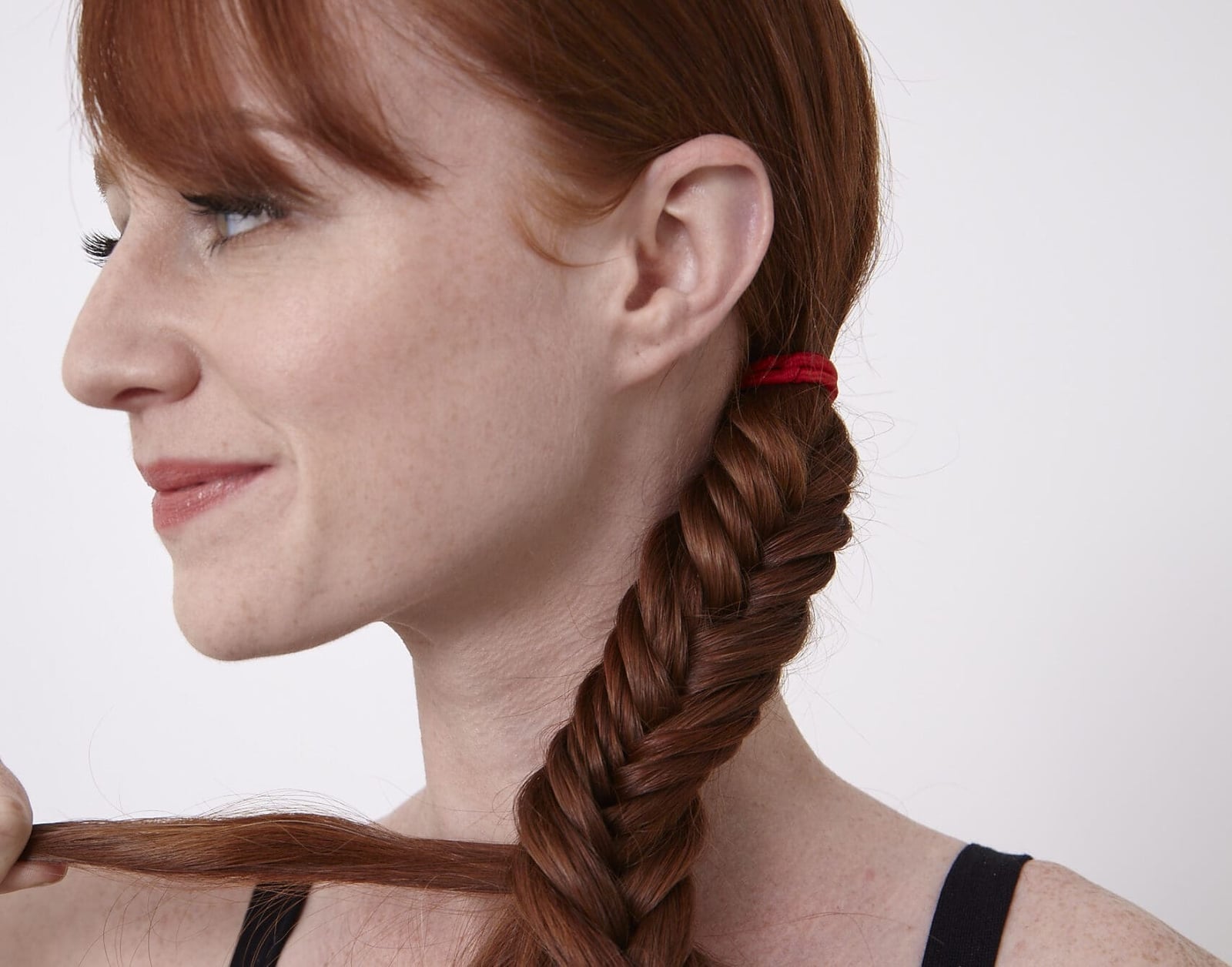 Collarbone Length Fishtail Braid Collarbone Length Fishtail Braid — Classy Red Braids