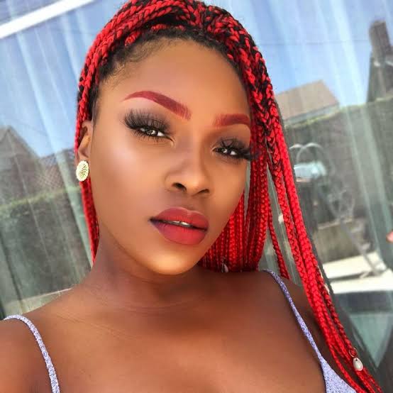 Bright Red Mid-Back Box Braids, Straight Bright Red Mid-Back Box Braids, Straight — Classy Red Braids