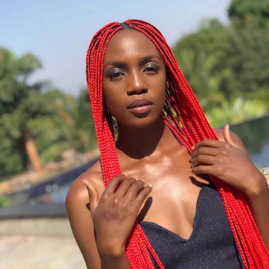 Uniform Bright Red Mid-Back Box Braids, Middle Uniform Bright Red Mid-Back Box Braids, Middle — Classy Red Braids