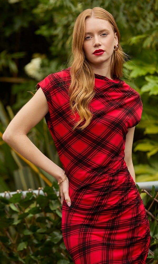 Fitted Red and Black Plaid Dress Fitted Red and Black Plaid Dress — Classy Red Outfits