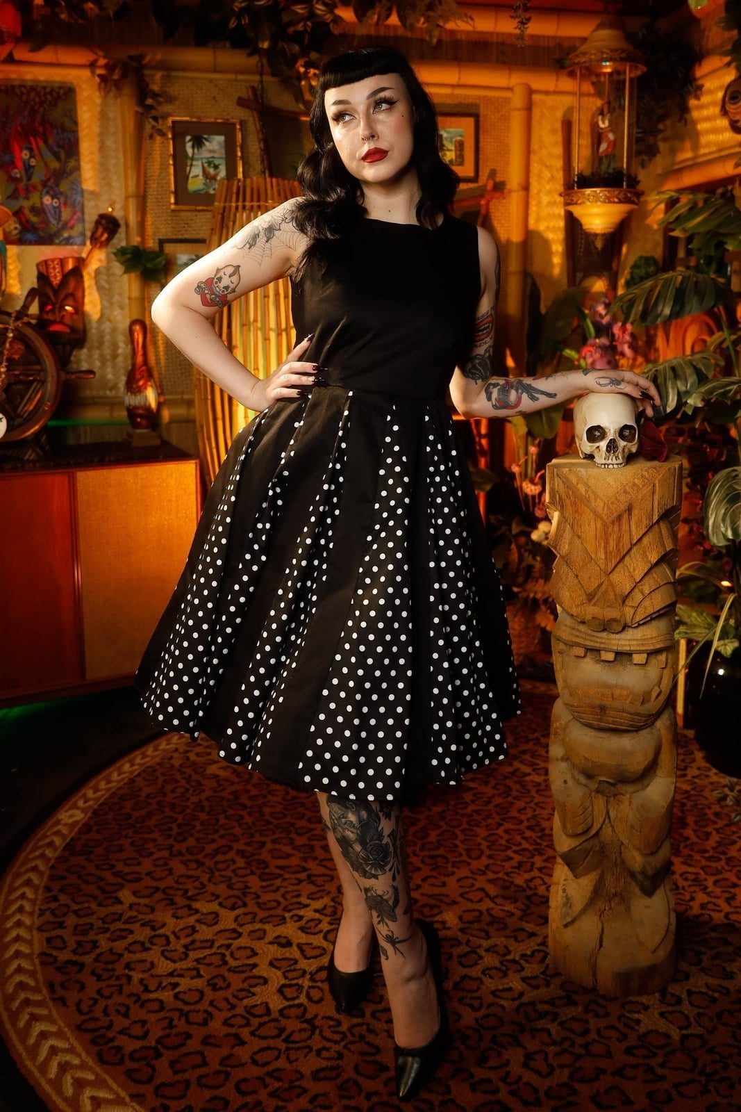 Sleeveless Polka Dot Swing Dress Sleeveless Polka Dot Swing Dress — Classy Retro Outfits