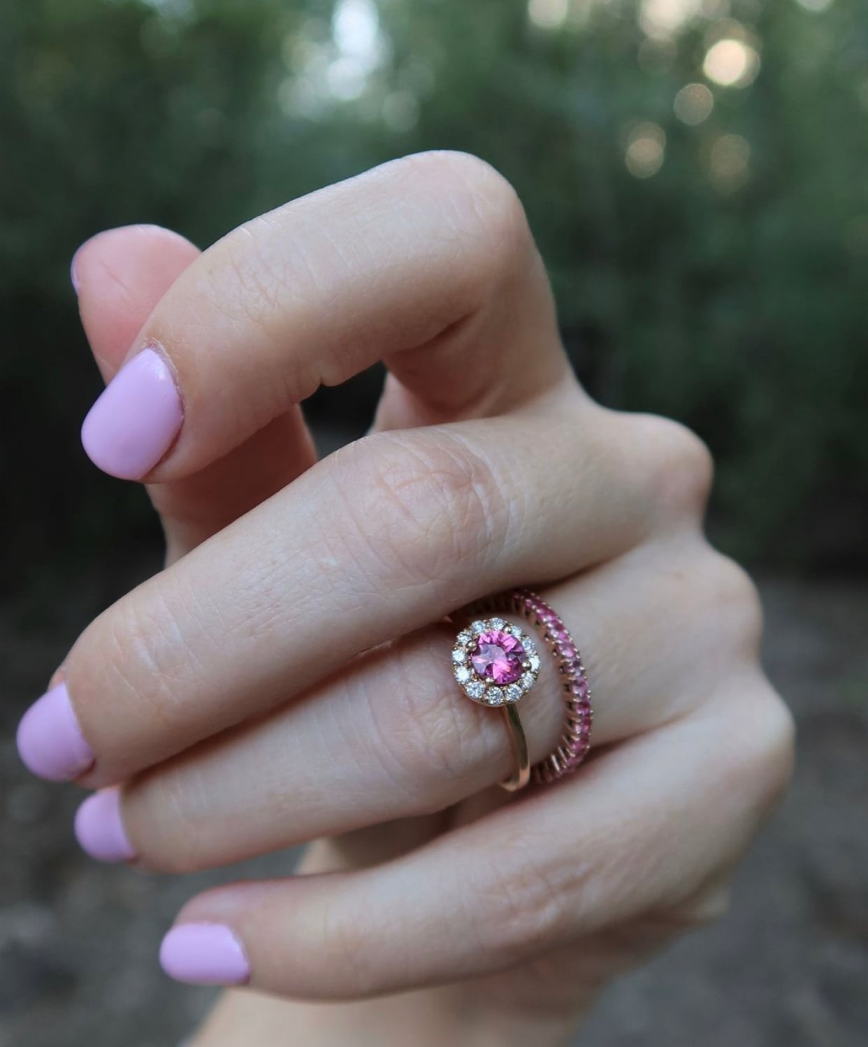 Short Almond Opaque Lavender Glossy — Classy Ring Nails