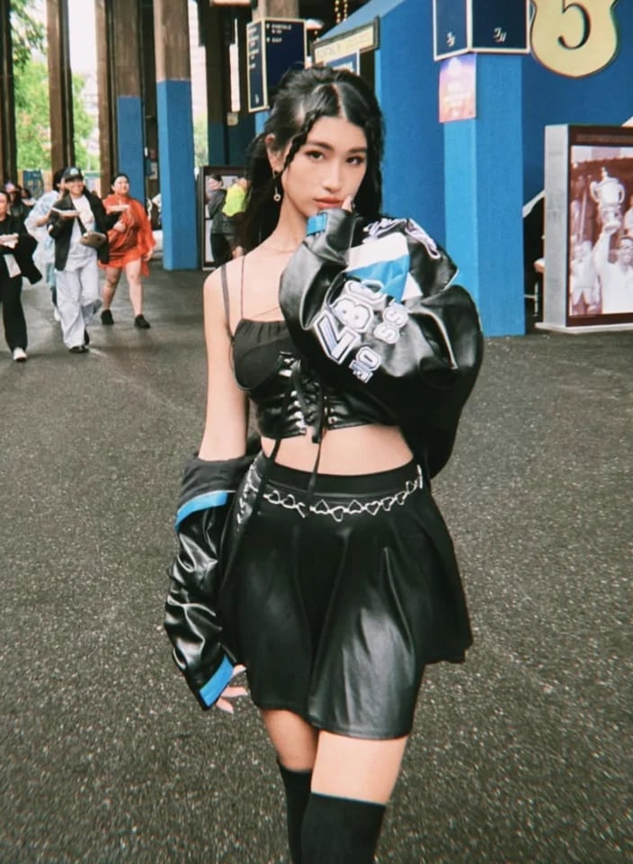 Corset Top With Leather Jacket — Classy Rock Concert Outfits