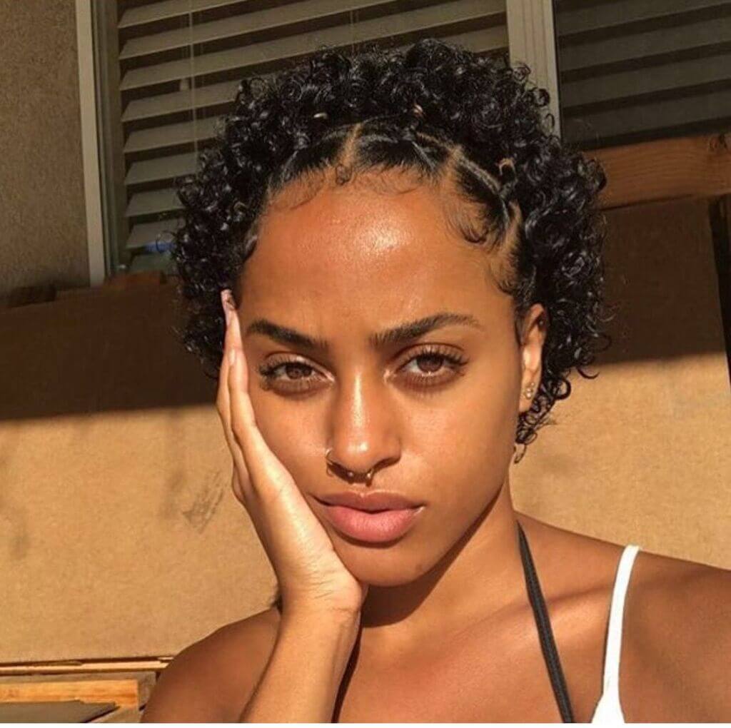 Short Curly Hair With Small Rubber Band Sections — Classy Rubber Bands Hairstyles