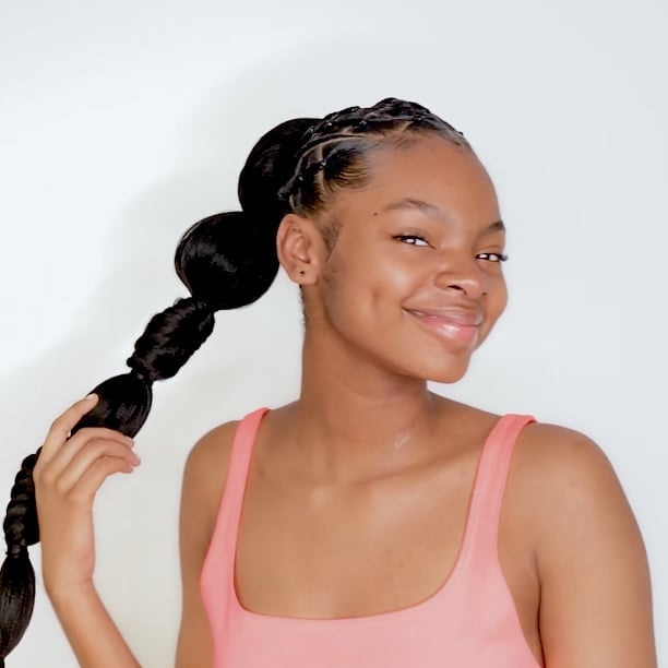 Black Straight Bubble Ponytail With Braided Sections — Classy Rubber Bands Hairstyles
