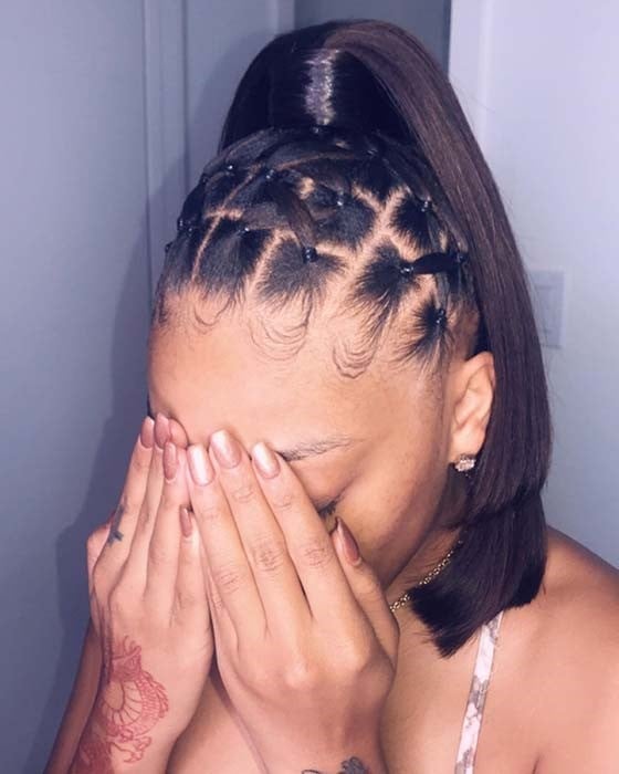 Dark Brown Wavy Ponytail With Wispy Bangs — Classy Rubber Bands Hairstyles
