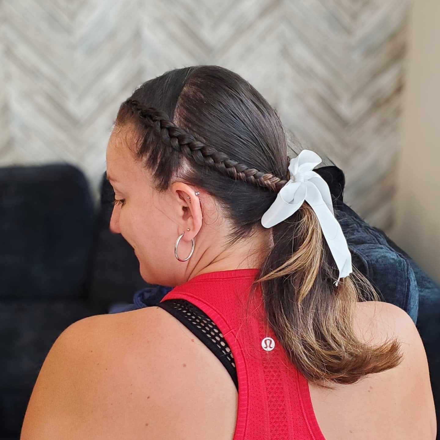 Dark Brown Braided Ponytail With Side Braid — Classy Running Hairstyles