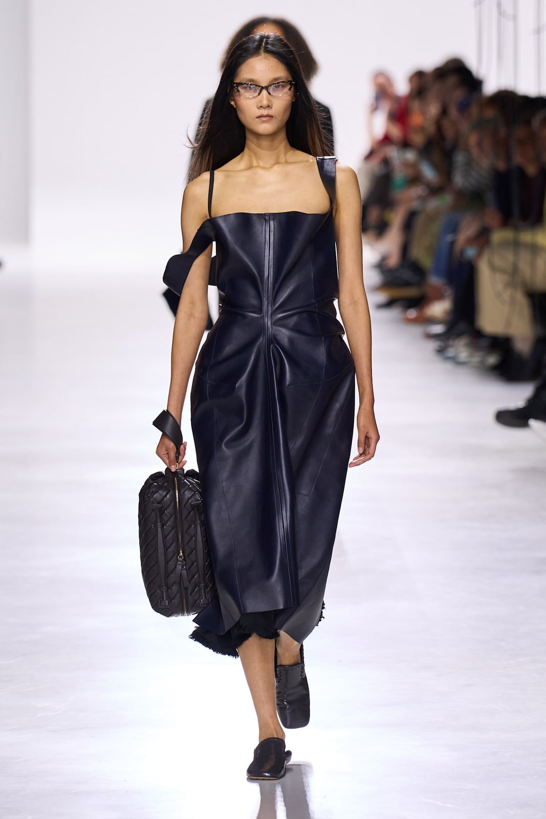 Dark Navy Faux Leather Sheath Dress Dark Navy Faux Leather Sheath Dress — Classy Runway Dresses