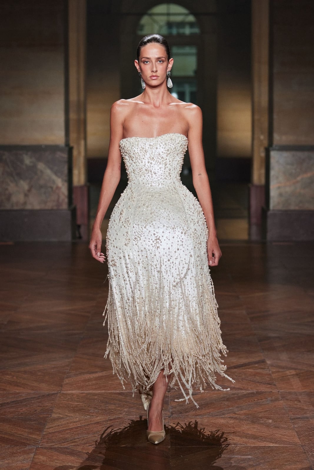 White Asymmetrical Draped Dress White Asymmetrical Draped Dress — Classy Runway Dresses