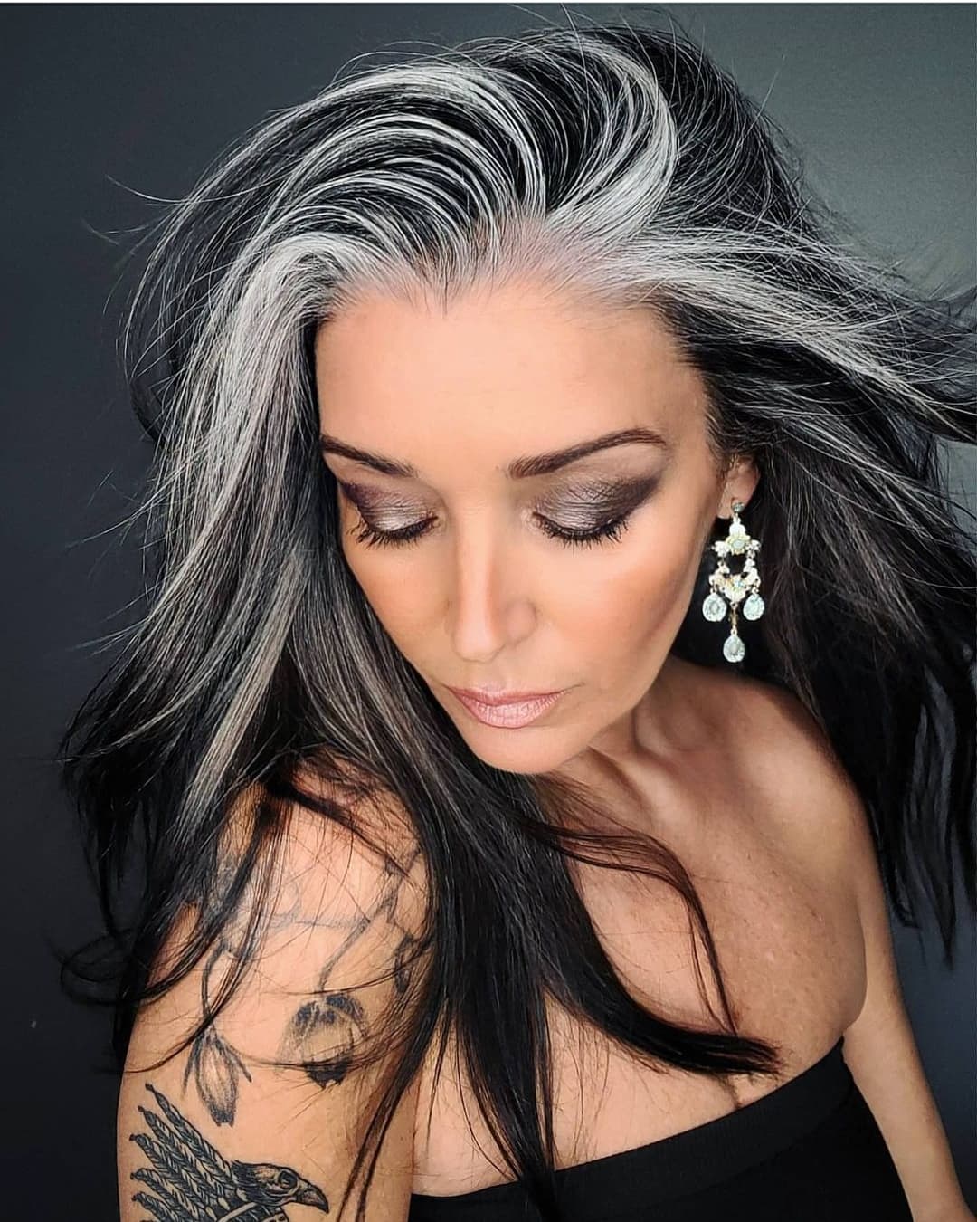 Collarbone Layers With Glossy Blowout — Classy Salt and Pepper Hair