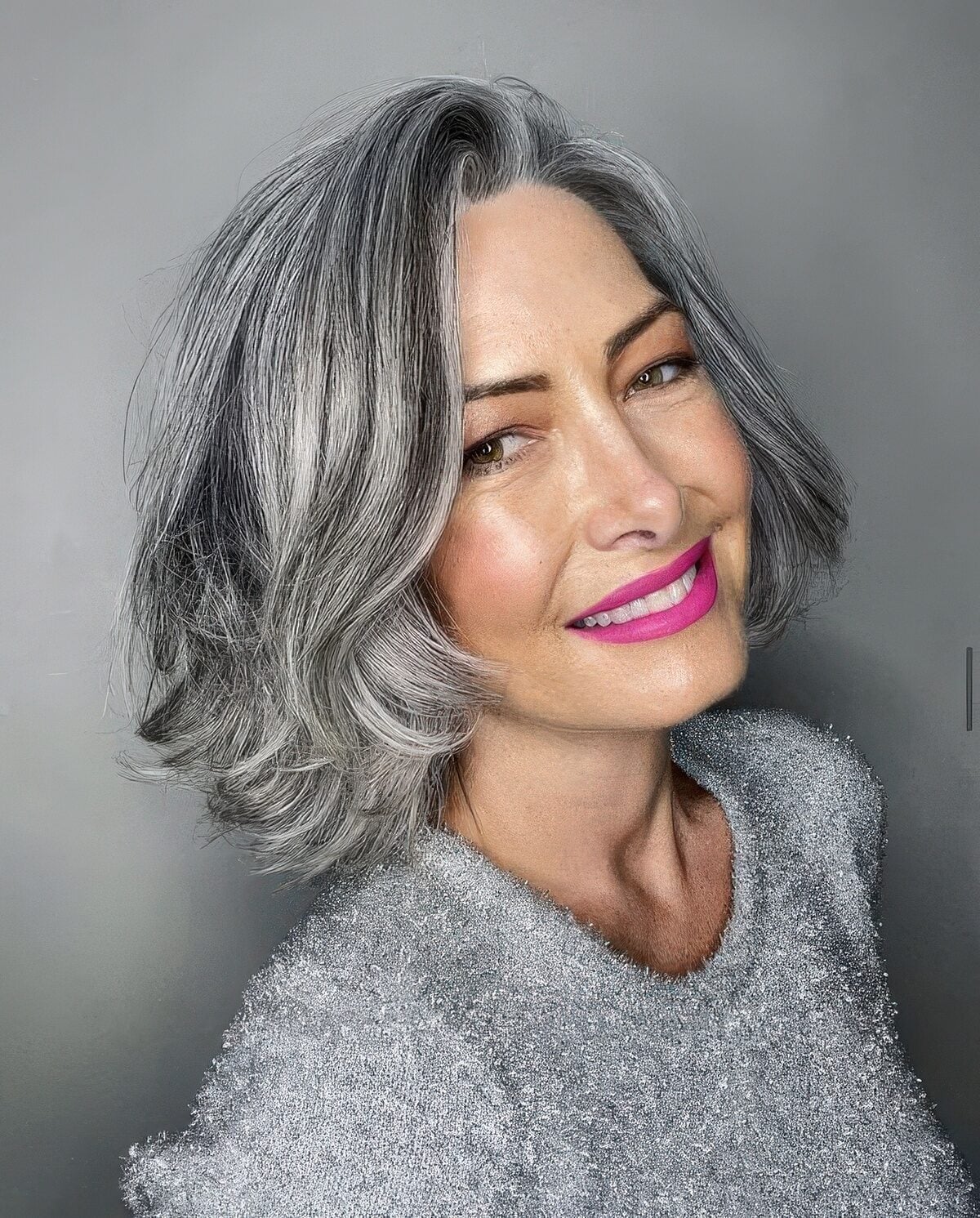 Wavy Bob With Dimensional Salt and Pepper — Classy Salt and Pepper Hair
