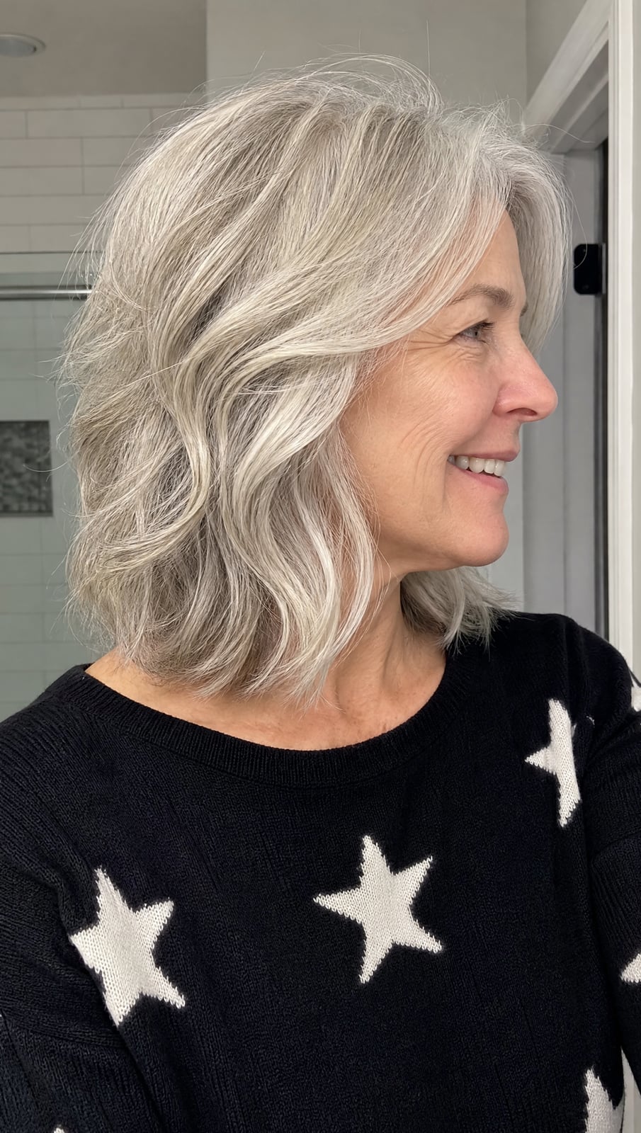 Textured Shag With Ash Blonde Grey Tones — Classy Salt and Pepper Hair