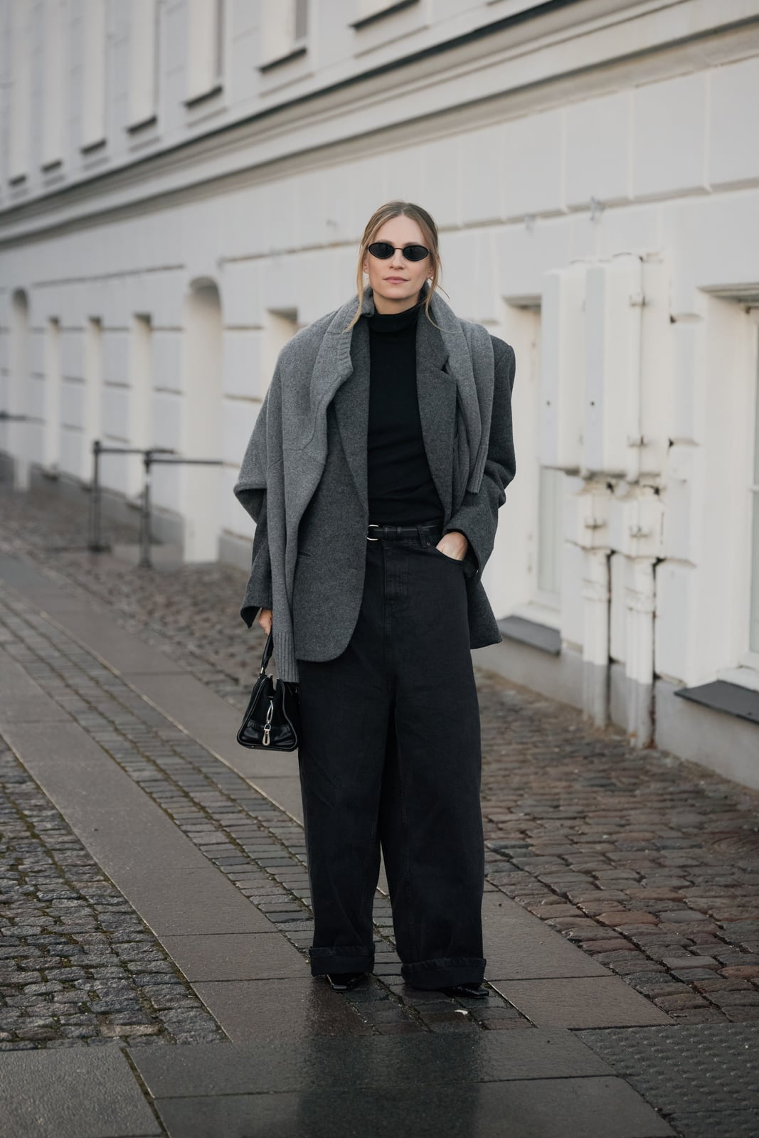 Monochromatic Grey and Black Oversized Suit Monochromatic Grey and Black Oversized Suit — Classy Scandinavian Style