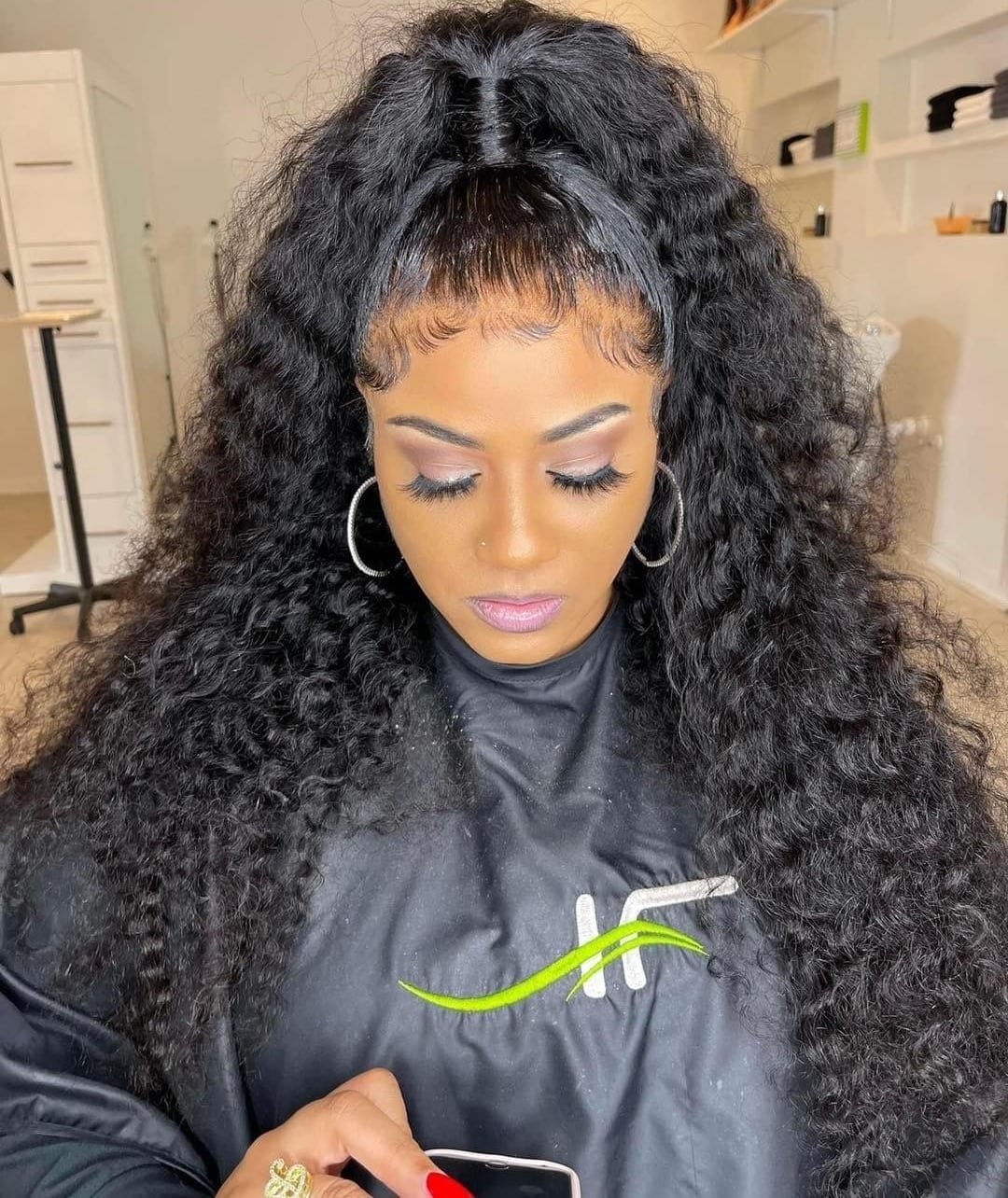 Elegant Collarbone Black Waves — Classy Sew in Hairstyles