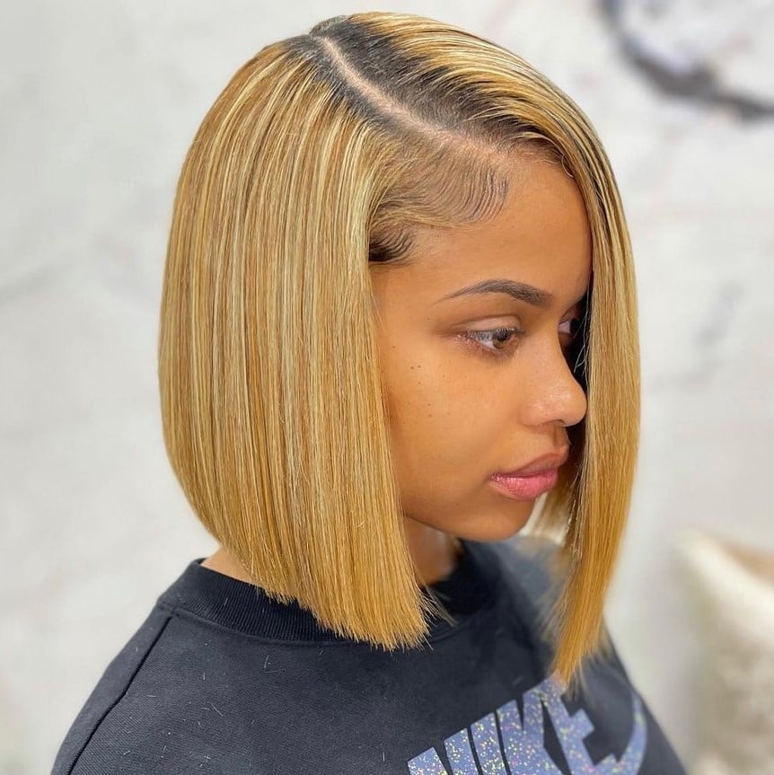 Ash Blonde Sleek Chin Bob — Classy Sew in Hairstyles