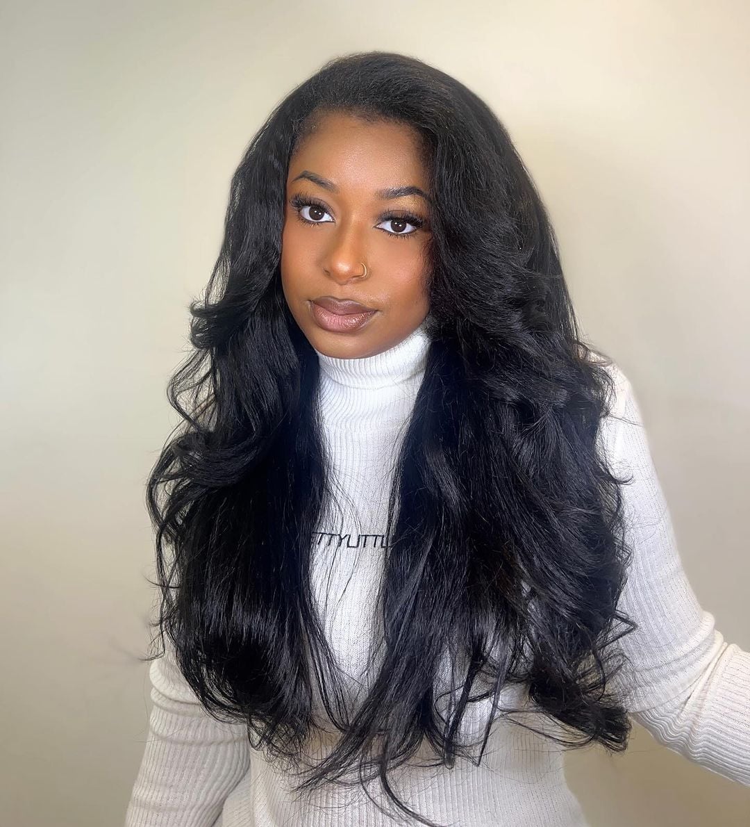 Long Black Hair Dramatic Voluminous Waves — Classy Sew in Hairstyles