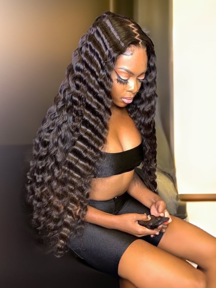 Thick Mid-Back Loose Waves, Black — Classy Sew in Hairstyles