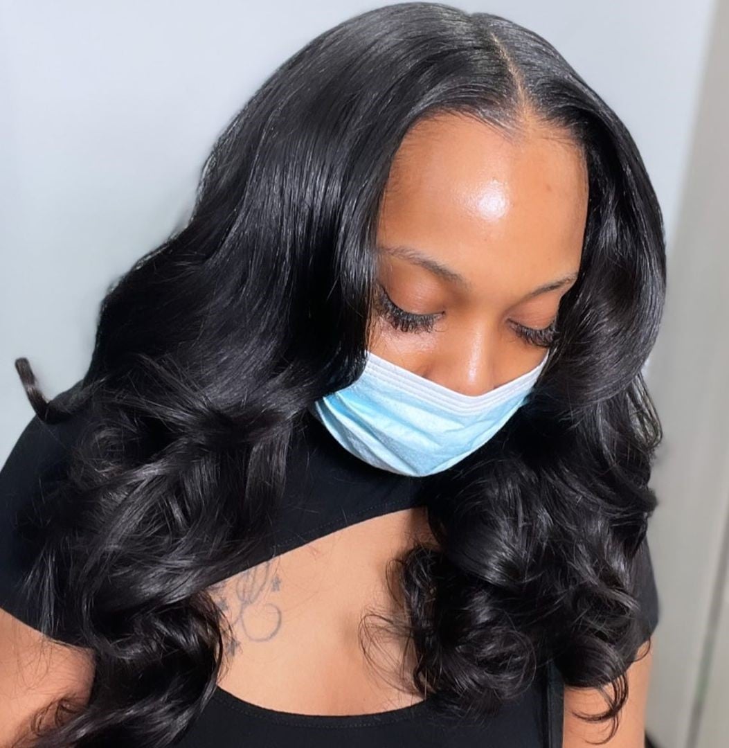 Thick Glossy Mid-Back Waves — Classy Sew in Hairstyles