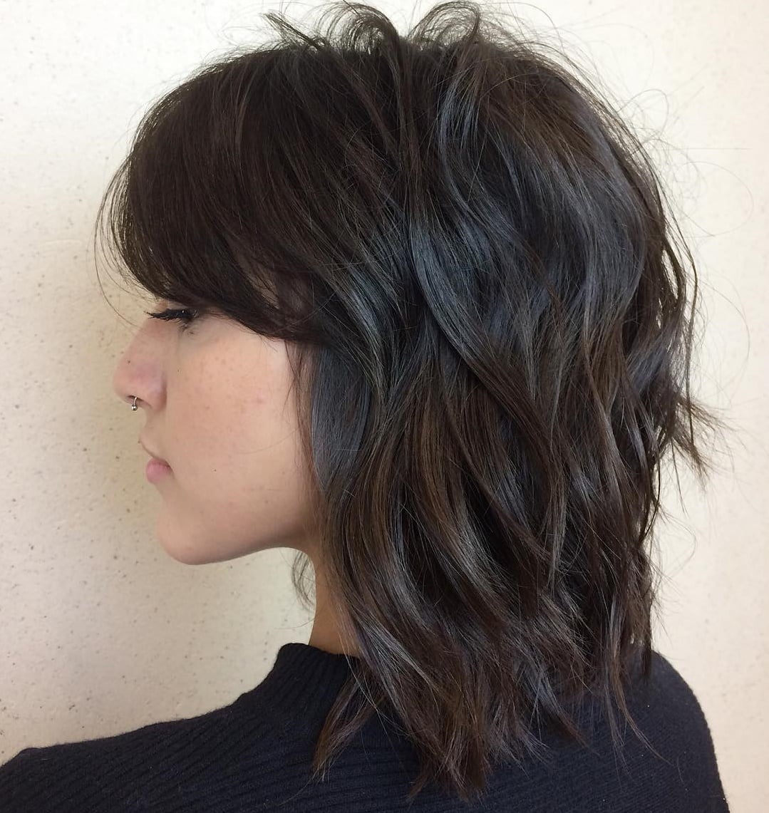 Collarbone Shag With Blonde Highlights Collarbone Shag With Blonde Highlights — Classy Shag Hair
