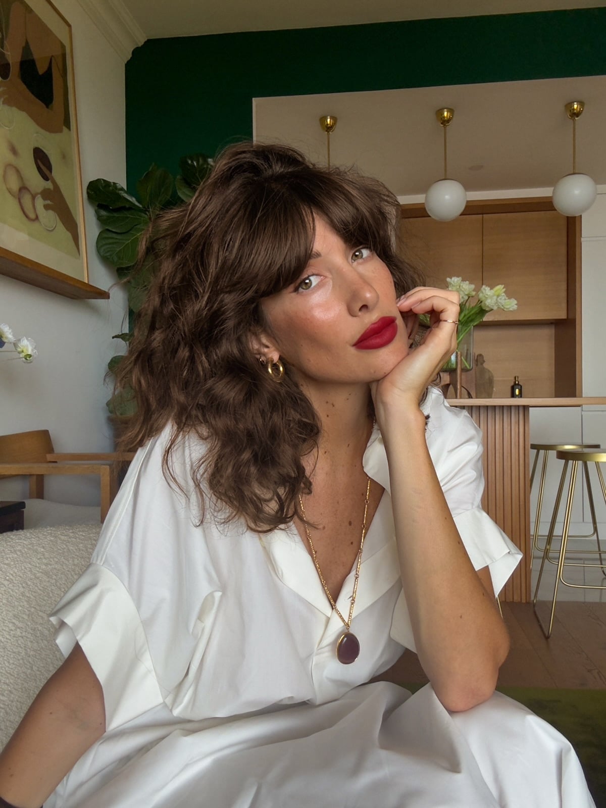 Shoulder-Length Dark Brown Shag Shoulder-Length Dark Brown Shag — Classy Shag Hair