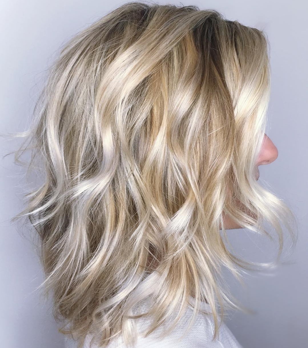 Shoulder Shag With Platinum Blonde Shoulder Shag With Platinum Blonde — Classy Shag Hair