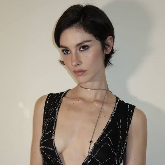Dark Brown Pixie With Textured Straight Hair, Ear Dark Brown Pixie With Textured Straight Hair, Ear — Classy Short Hair Pixie