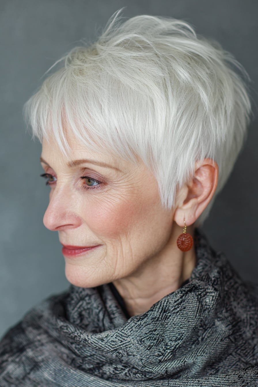 Platinum Blonde Pixie With Choppy Layers — Classy Short Haircuts