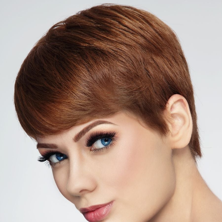 Short Red-Brown Pixie With Textured Layers — Classy Short Haircuts