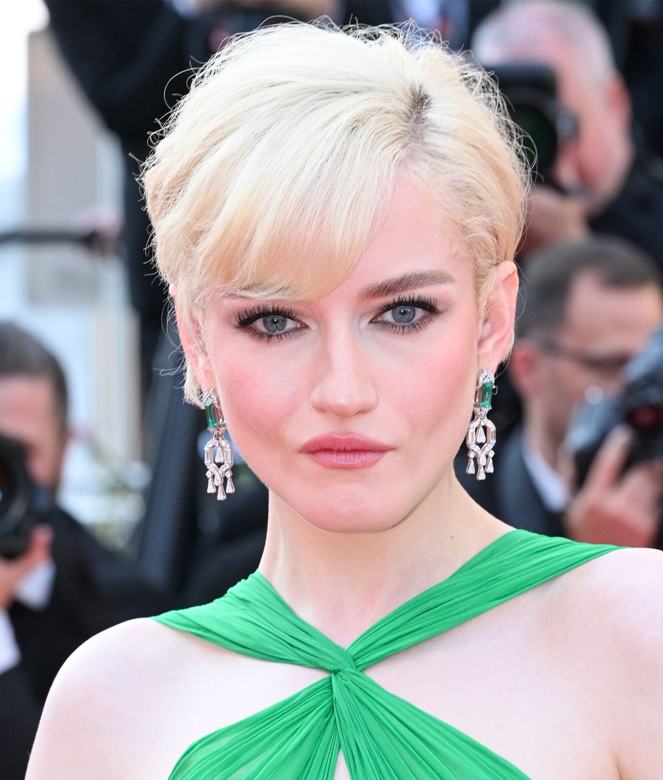 Ash Blonde Pixie With Textured Bangs, Wavy Ash Blonde Pixie With Textured Bangs, Wavy — Classy Short Haircuts for Round Faces