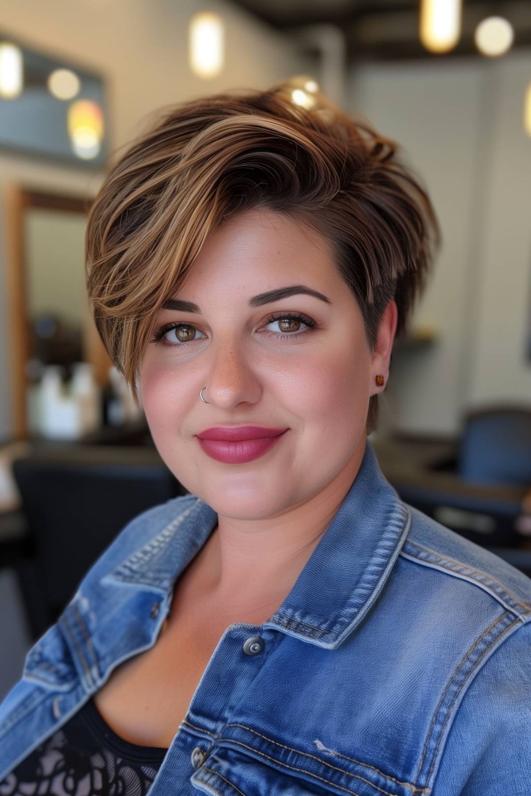 Textured Black Pixie With Elongated Fringe Textured Black Pixie With Elongated Fringe — Classy Short Haircuts for Round Faces