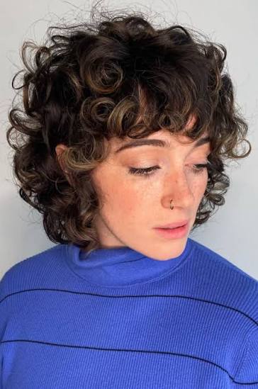 Dark Brown Shag Chin Length With Wispy Bangs, Wavy Dark Brown Shag Chin Length With Wispy Bangs, Wavy — Classy Short Shaggy Haircut