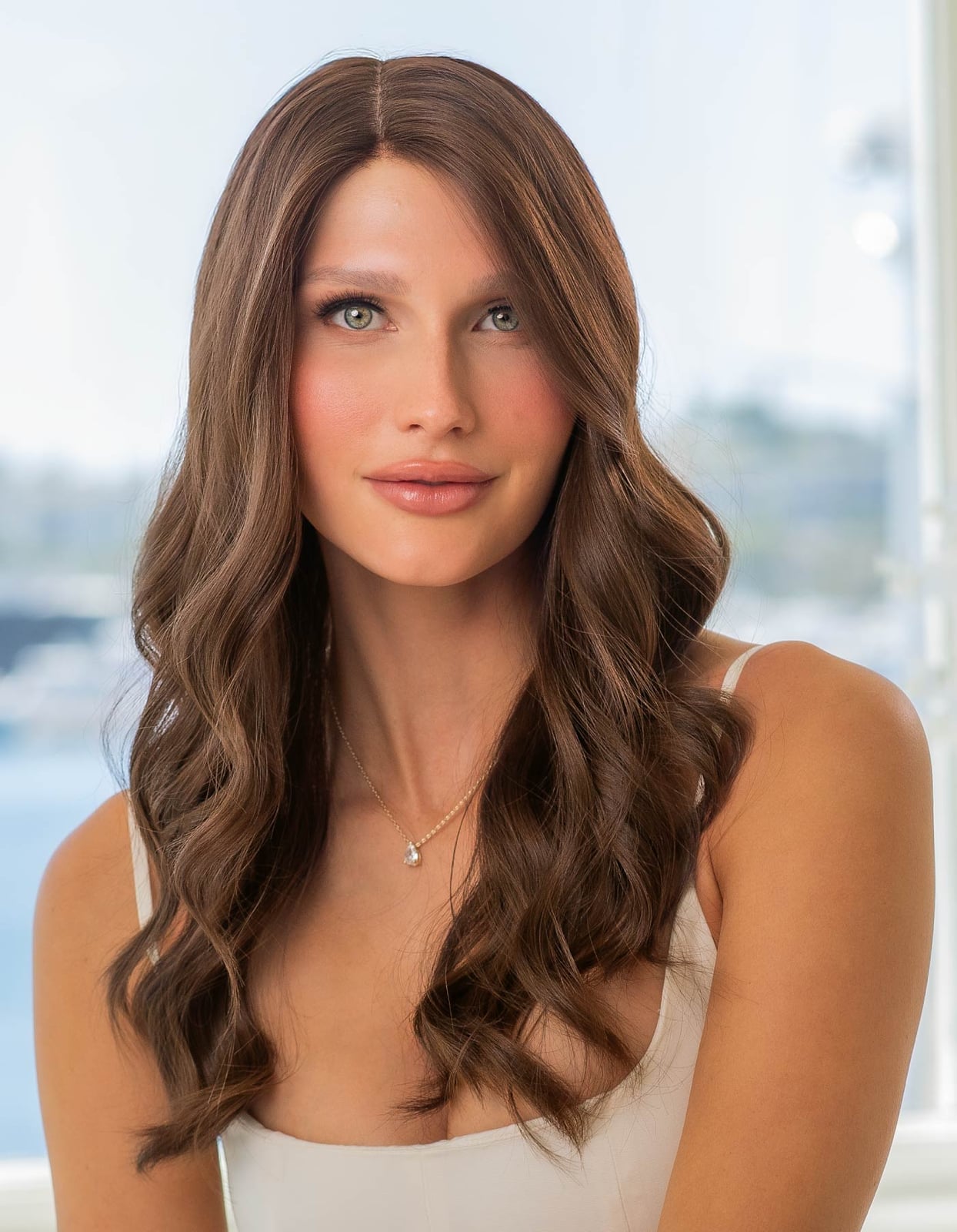 Medium Brown Collarbone Waves — Classy Styling Wig